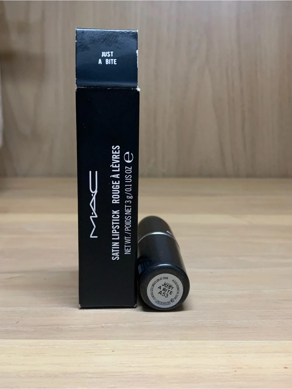 MAC Cosmetics Satin Lipstick — Deep Burgundy Red (Just A Bite)